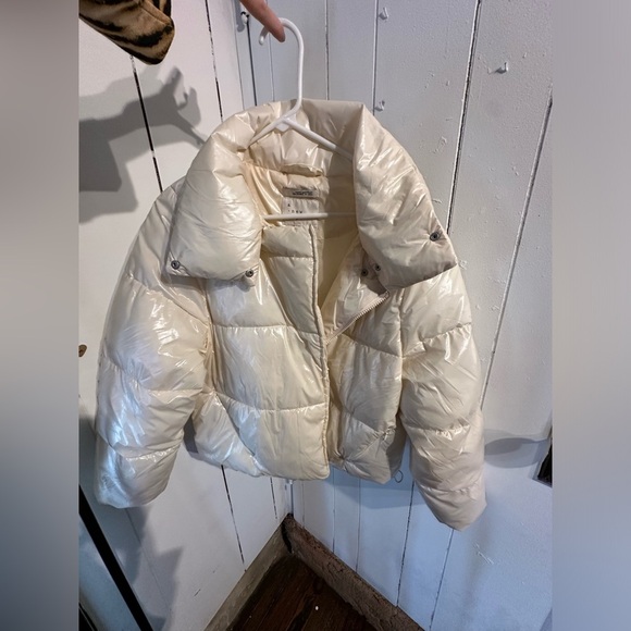 A New Day Water-Resistant Cream iridescent Puffer  Jacket - Picture 1 of 3